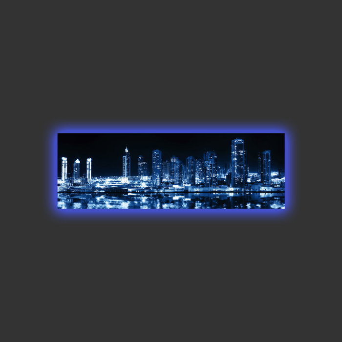 Wallity Lienzo Decorativo Iluminado con LEDs 30 x 90 cm Multicolor